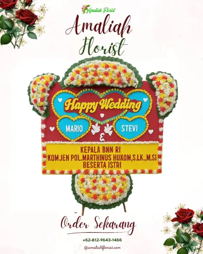 Karangan Papan Bunga Pernikahan di Nazalou Lolowua